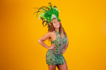 Brazilian woman at carnival, Brazilian woman dancing at carnival, enjoying carnival in rio de...