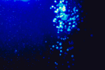 Glittering stars of blur blue  bokeh