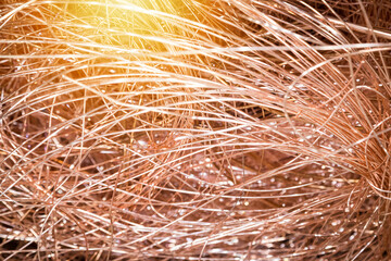 Pure Copper wire core element production of copper cables use for electrical power and  telecomunication