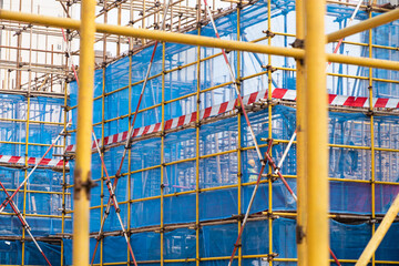 Scaffolding construction site infrastructure labor