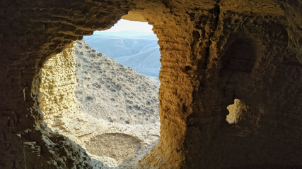 Ancient beautiful caves in the city of Shemakha.