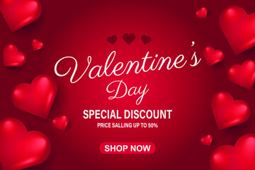 Valentines day sale background with heart. Vector illustration. Wallpaper, flyers, invitation, posters, brochure, banners