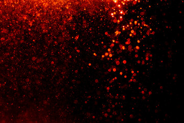 Red bokeh of lights with black background