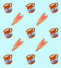 Patrón de tamales y atole para festividad del día de la candelaria.