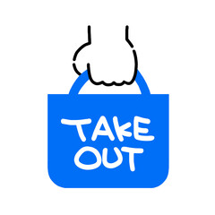 イラスト素材　テイクアウト　持ち帰り　カバン　バッグ