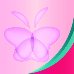 Butterfly vector. butterfly vector illustration composed of love element on pink background