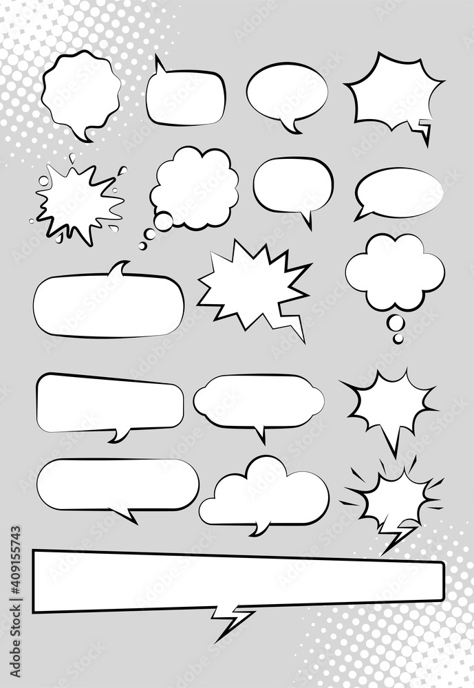 Canvas Prints bundle of retro speech bubbles drawn pop art style