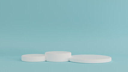geometric shape white cream scene minimal 3d rendering
