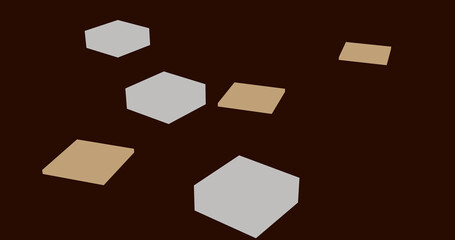 Render with simple brown background and light cubes