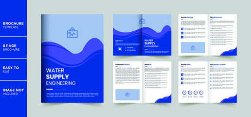 8 Pages Creative Business Brochure with modern circle shapes