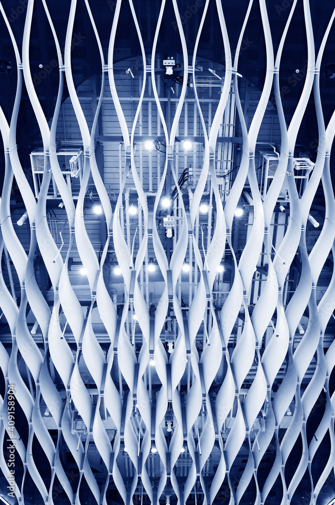 Aufkleber Ceiling of modern architecture. building abstract background pattern