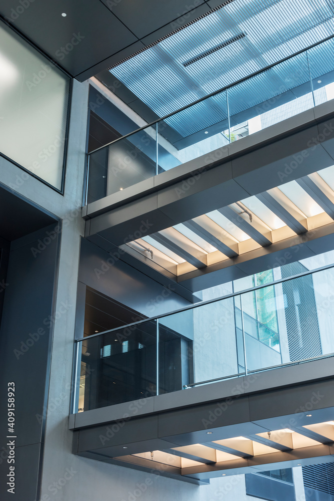 Poster interior of modern architecture. building abstract background