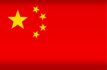 Vector flag of China. Color symbol isolated on white background. China flag image.