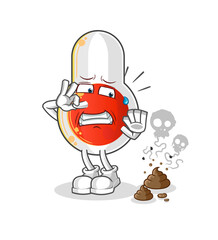 thermometer with stinky waste illustration. character vector
