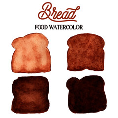 Bread Food Watercolor Illustration Vector 