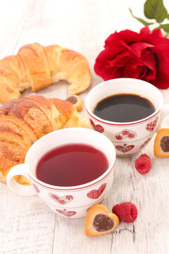coffee cup and tea cup for lovely morning- valentine's day