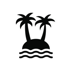 Vacation island icon vector graphic illustration