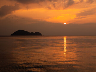  Sunset time above the ocean