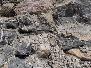 Rock with concrete , stone wall texture background