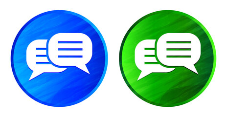 Conversation icon grunge texture round button set illustration