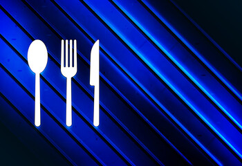 Cutlery icon artistic line abstract blue background illustration