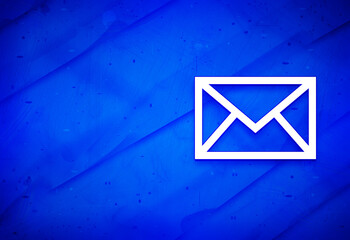 Email icon abstract watercolor painting dark blue background illustration