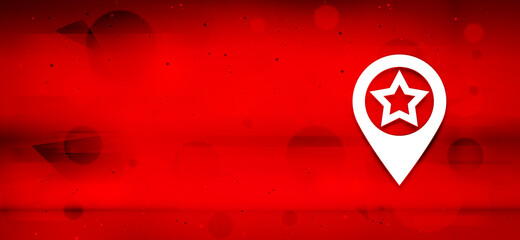 Map pointer star icon motion art abstract red banner illustration