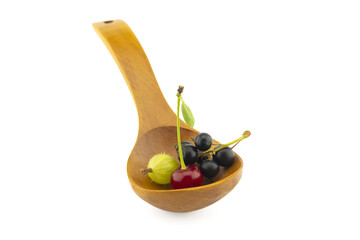 Fresh seasonal fruit still life with berries