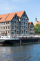 Historic 18th-century granaries on the Brda River, Bydgoszcz, Poland