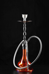 New hookah isolated on black background, copy space