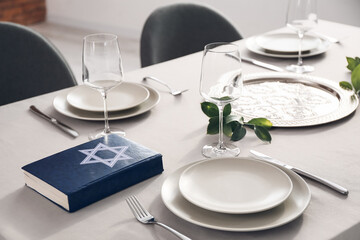 Table served for Passover Seder