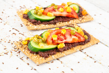 Sandwiches with olive paste