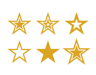 Gold Stars Icons. Vector Symbols Star isolated on white background. Dallas Star. Design template.