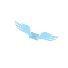 wing mail logo vector icon illustration