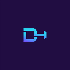 DH letter geometric concept logo designs vector