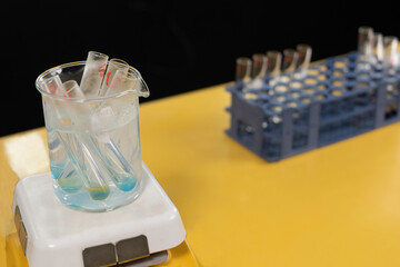 Test tubes on laboratory