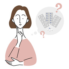 薬について疑問を持つ女性