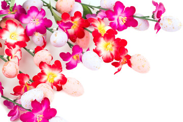 Easter eggs and flowers