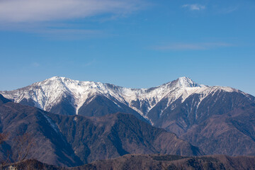 北岳から間ノ岳稜線