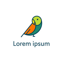 colorful bird logo flat design concept