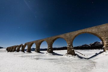 星空のタウシュベツ川橋梁