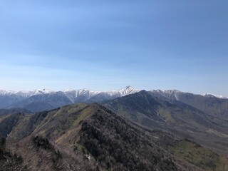 北海道　日高　剣山から眺める日高山脈