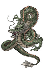 It is an illustration of a Japanese dragon.