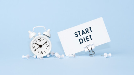 Start Diet - concept of text on business card