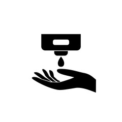 Hand public disinfection icon isolated on white background