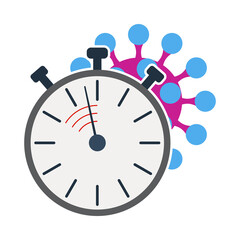 Coronavirus Molecule Under Stopwatch Icon
