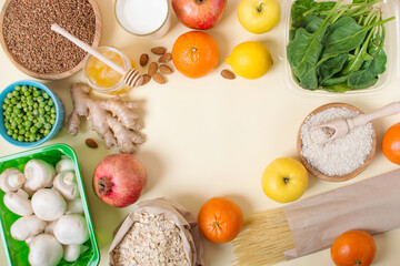 healthy food vegan menu for a beautiful body