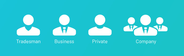 Customer types filled icon set. Dresscode dressing level	
