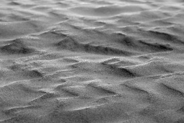 Black and white close up of sand ripples