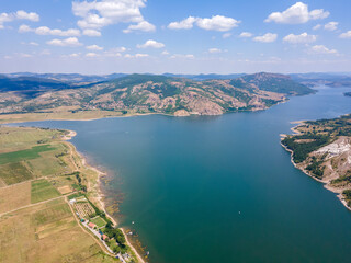Fototapeta na wymiar Aerial view of Studen Kladenets Reservoir, Bulgaria